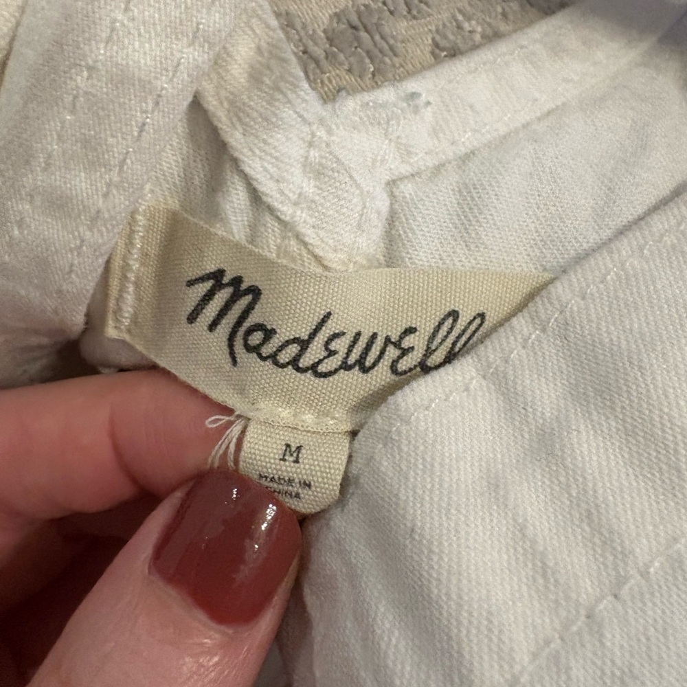 White Madewell Overall Shorts - Picture 3 of 3